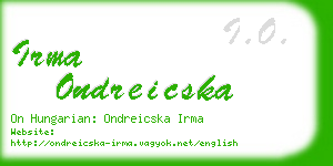 irma ondreicska business card